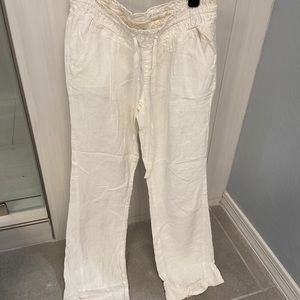Roxy White Linen Pants